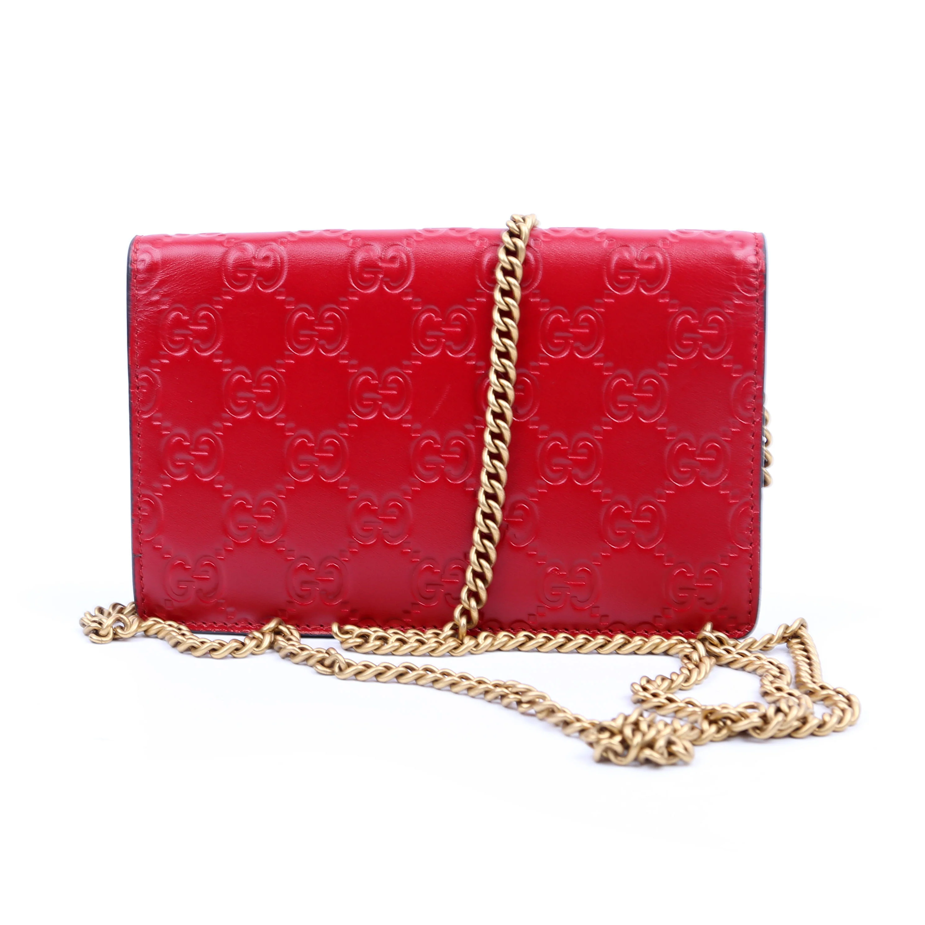 GUCCI 481291 GG Leather Cherries Mini Bag