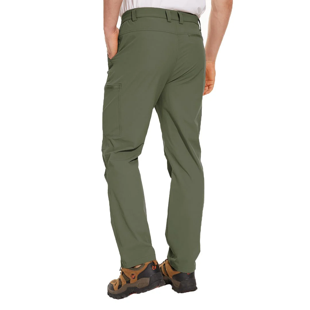 Men's Hiking Water Resistant Ripstop Pants Lightweight Quick Dry with 6 Pockets