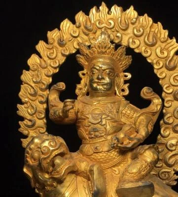 24CM Old Chinese Bronze Gilding Statue Buddha CK122