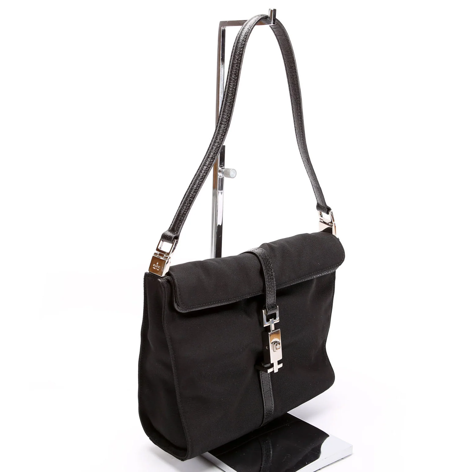 GUCCI 0013734 Jackie Foldover Nylon Black