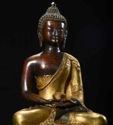 44CM Old Chinese Bronze Statue w/ Buddha N3533