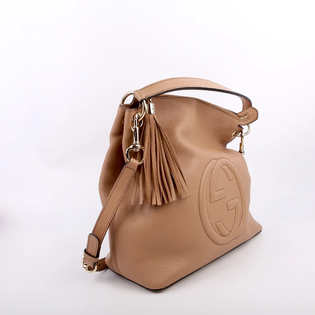 GUCCI 408825 Soho Shoulder Bag Tan