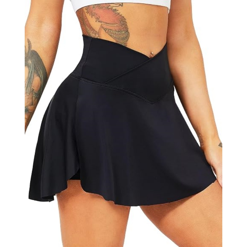 Women's Tennis Skirt with Shorts Crossover Workout Golf Mini Skirts