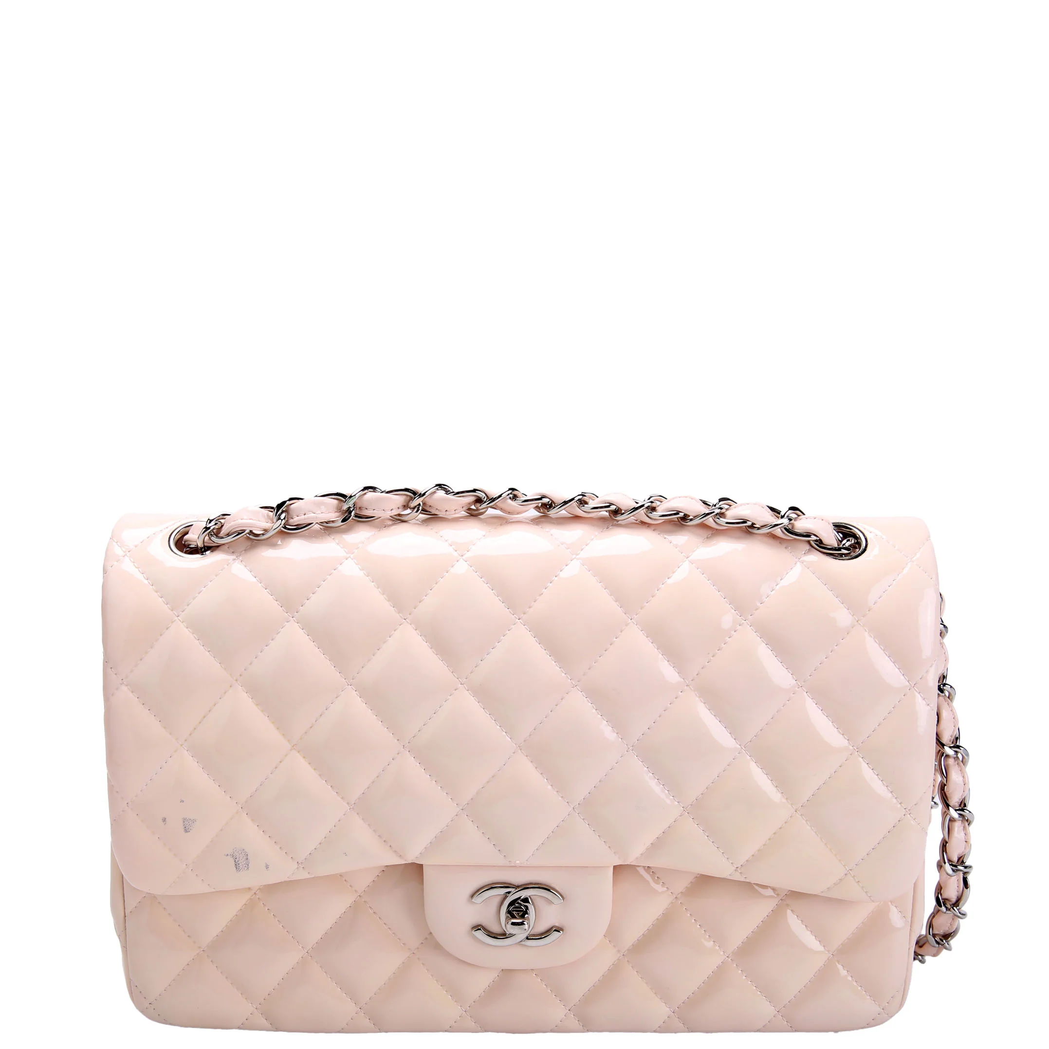 CHANEL Classic Flap Jumbo Patent Pink