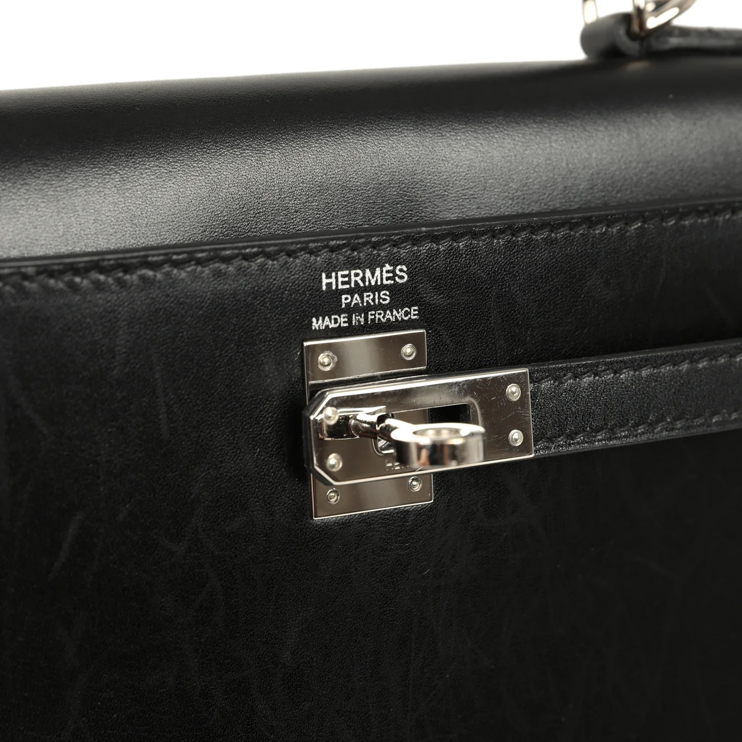 Hermes Kelly Sellier 25 Black Box Palladium Hardware