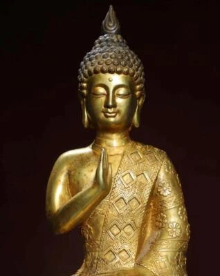 37CM Old Chinese Bronze Statue w/ Buddha N2859