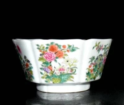 Yongzheng Signed Old Chinese Colour Enamel Bowl W/flower N3061