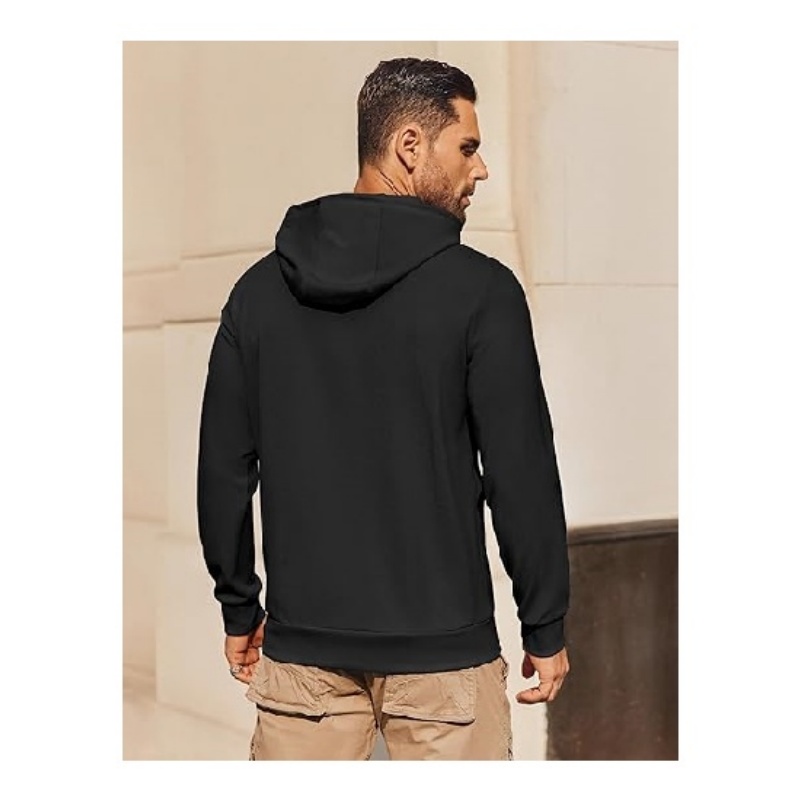 Mens Hoodie Long Sleeve Casual Pullover Hooded Sweatshirt