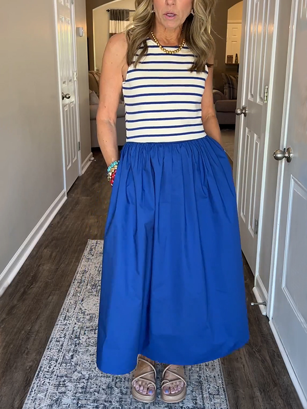 🌲🔥 Summer Striped Sleeveless Dress