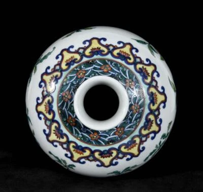 36CM Yongzheng Signed Old Chinese Doucai Vase W/peach N3300