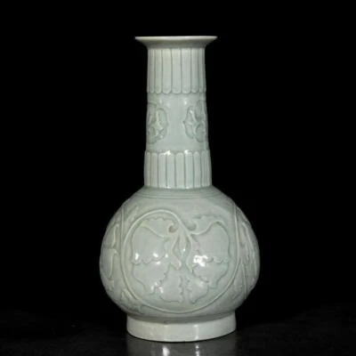 Old Chinese Song Yue Kiln Vase W/flower N3492