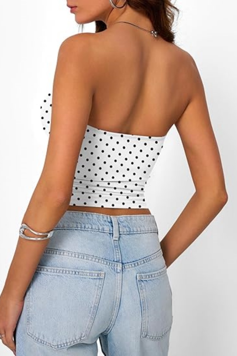 ELOWENA Women's Strapless Bandeau Crop Top