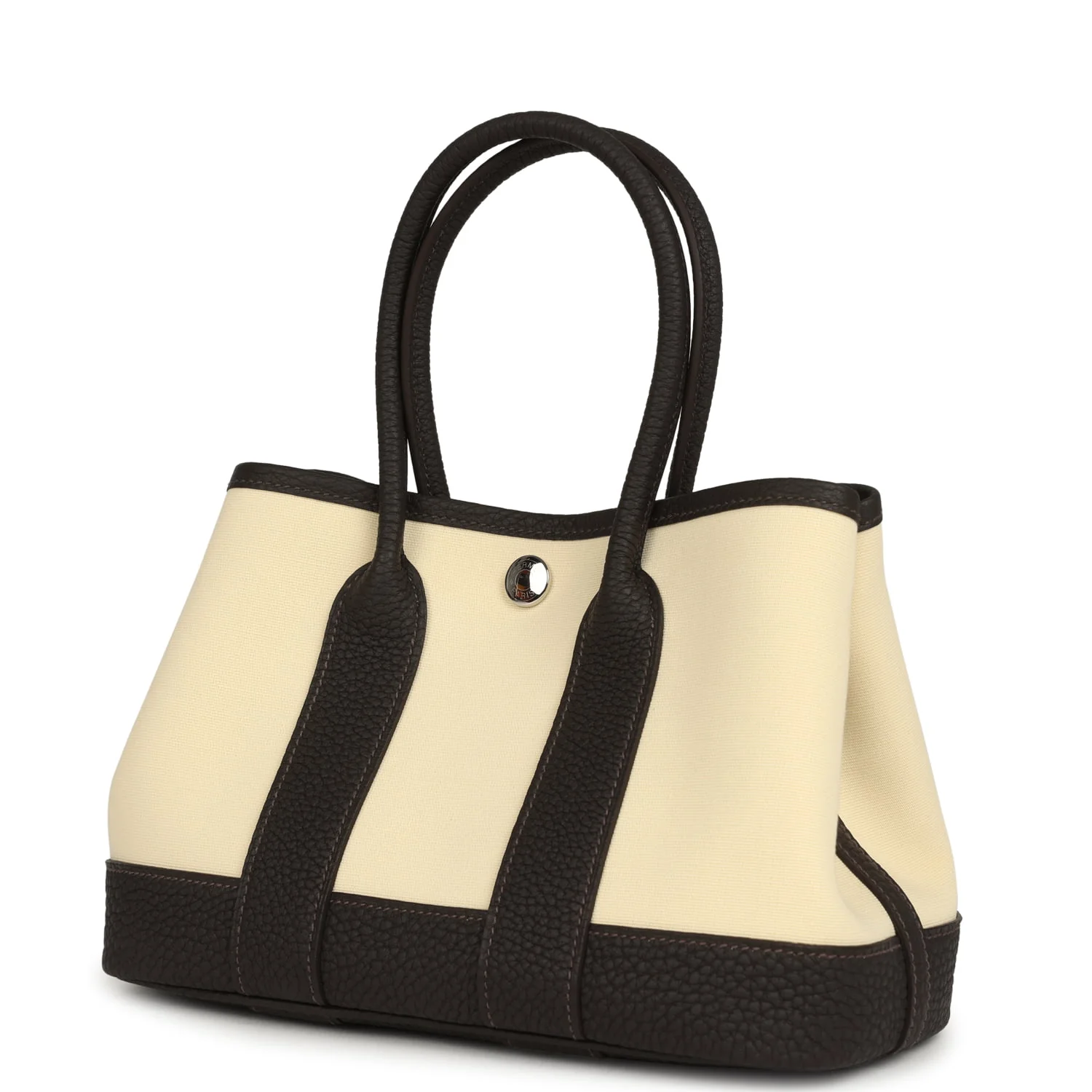 Hermes Garden Party Neo 23 Vanille Toile Officier Canvas and Bai Brun Negonda Palladium Hardware