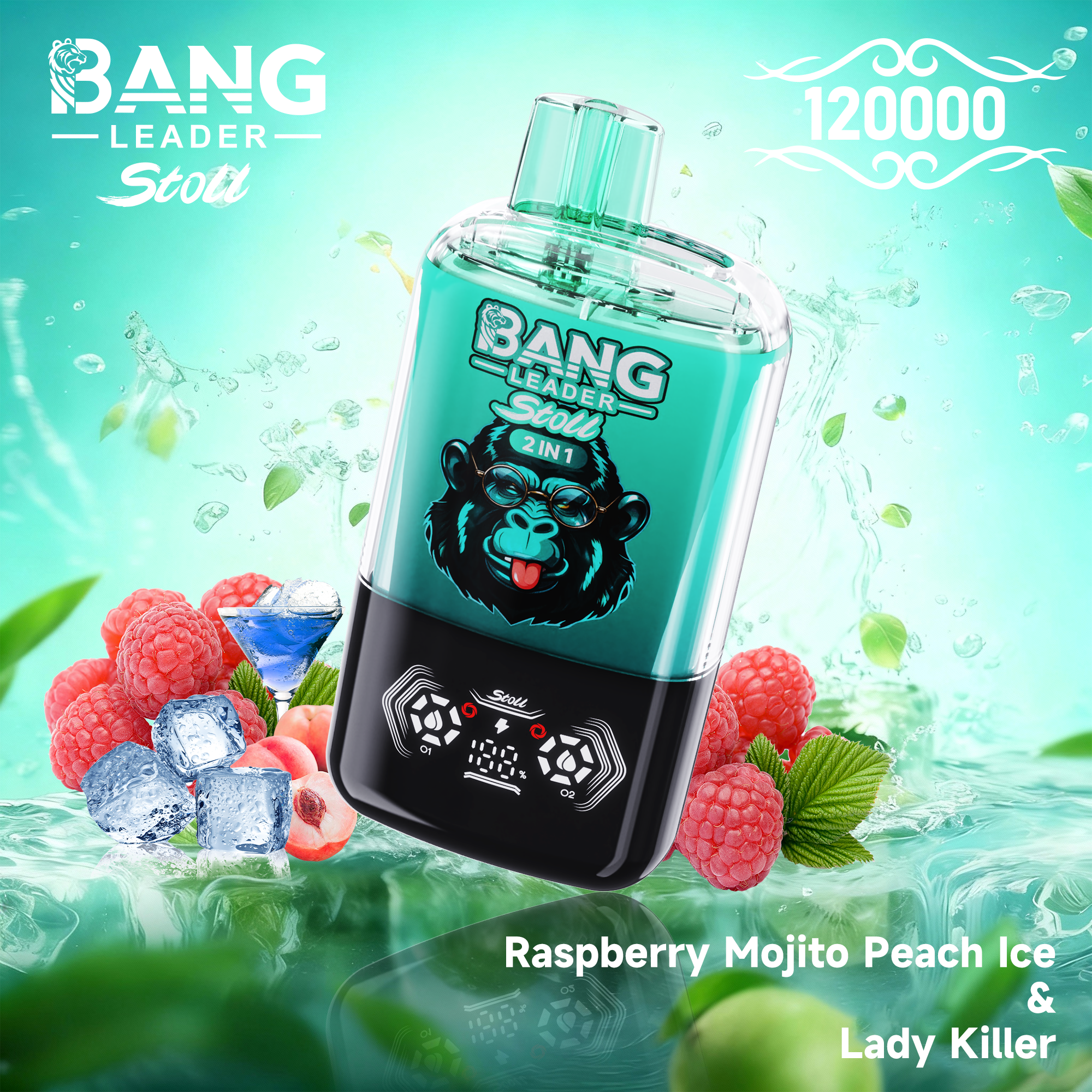 [Minimum order of two]Bang Leader Stoll 120K Puffs 2-in-1 Prefilled Vape | Dual Flavor,  Rechargeable