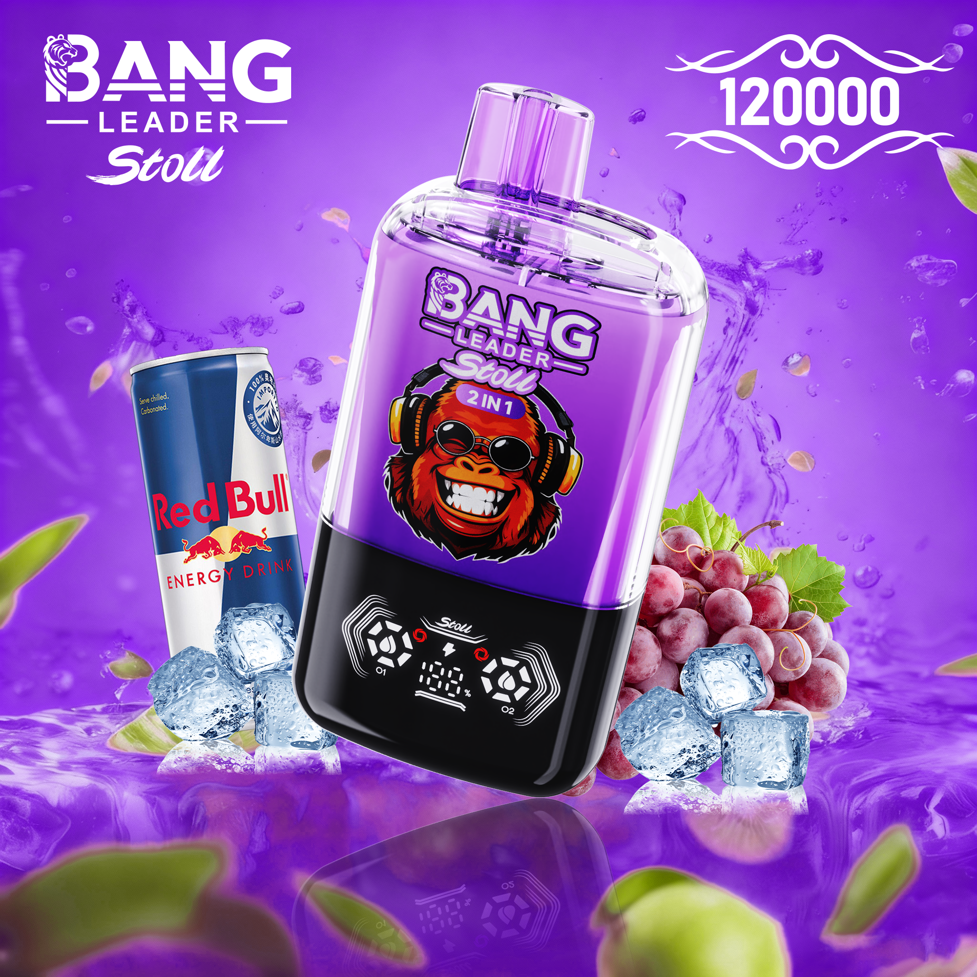 [Minimum order of two]Bang Leader Stoll 120K Puffs 2-in-1 Prefilled Vape | Dual Flavor,  Rechargeable
