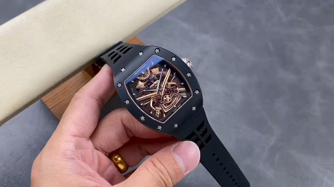 【7A Quality】Richard Mille RM47 Edition Tourbillon Skeleton Black Ceramic Casing Watch