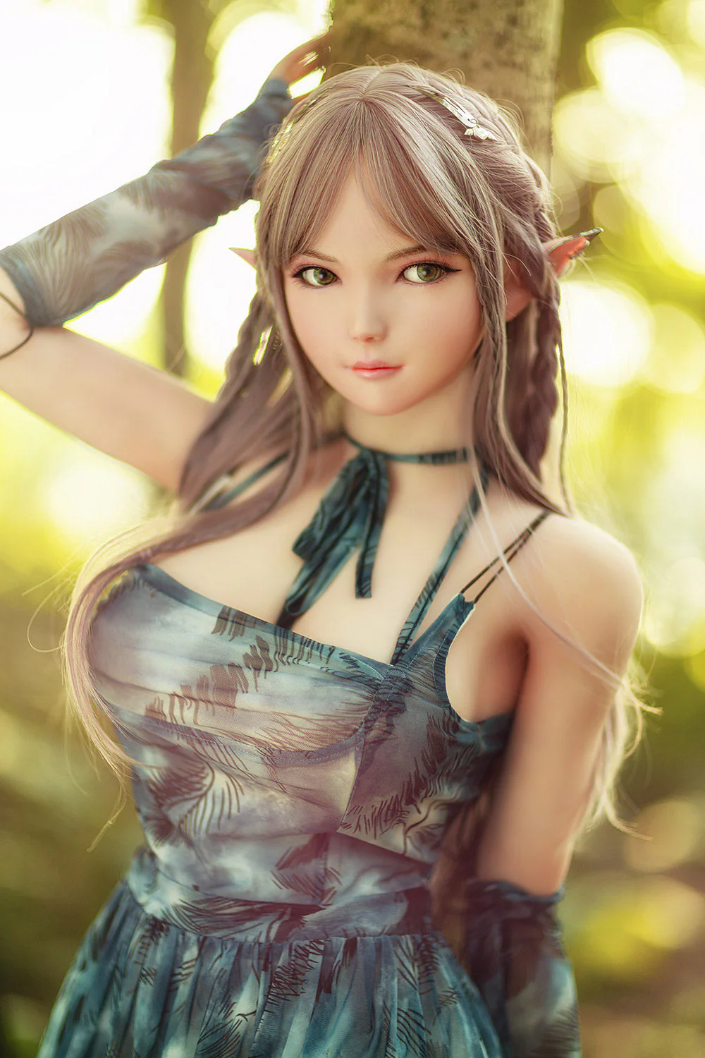US Stock - RIDMII Aggie Unique Design 5ft34/ 163cm App-Controlled Silicone Head + TPE Full Body ELF Lovely Hentai Sex Doll