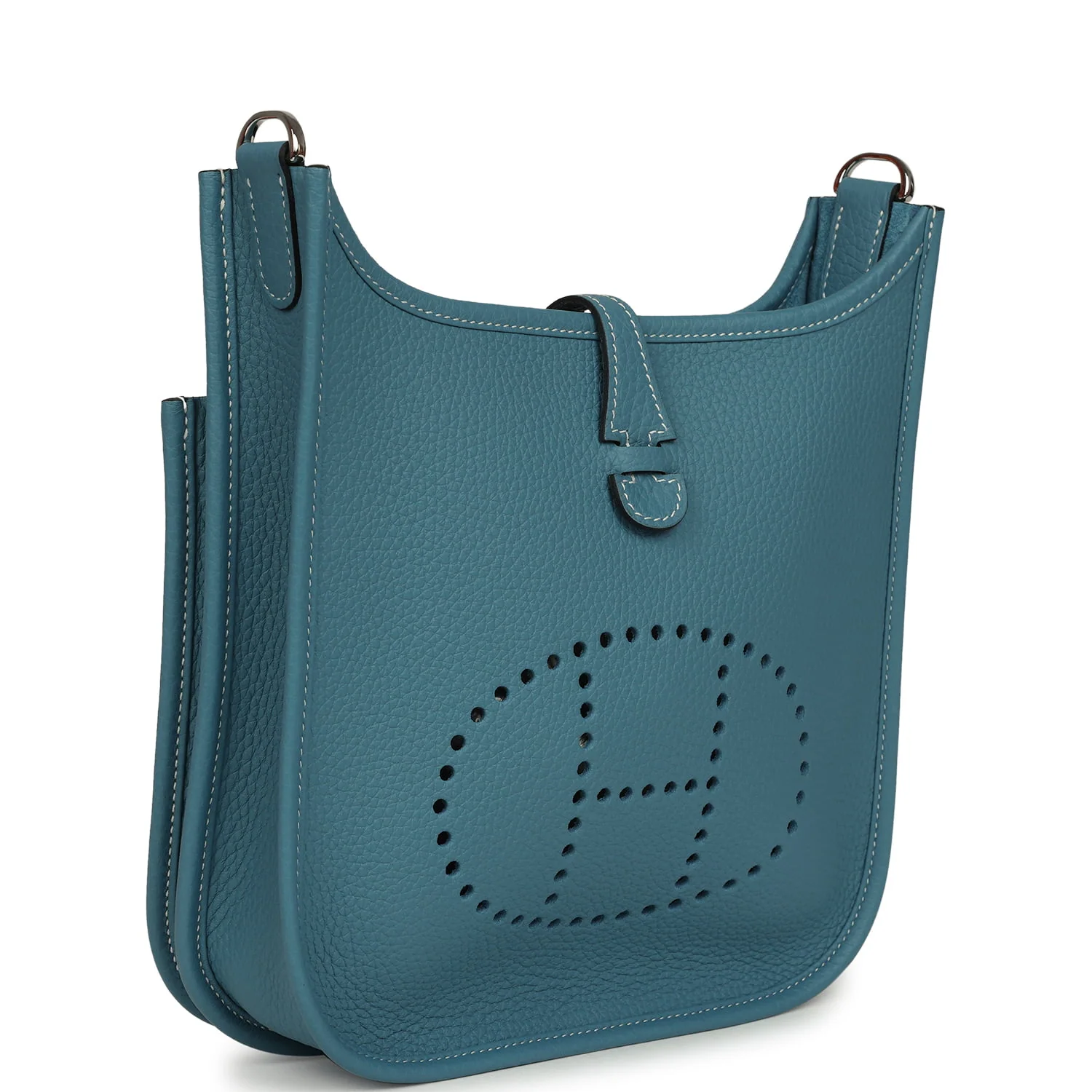 HERMÈS Evelyne 23 Blue Jean Clemence Palladium Hardware