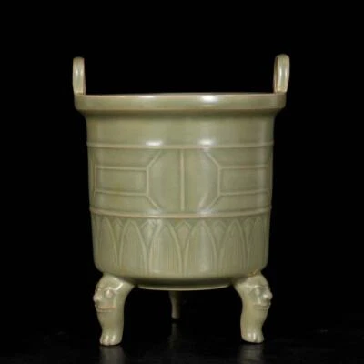 Old Chinese Song Yue Kiln Incense Burner W/pattern N3540