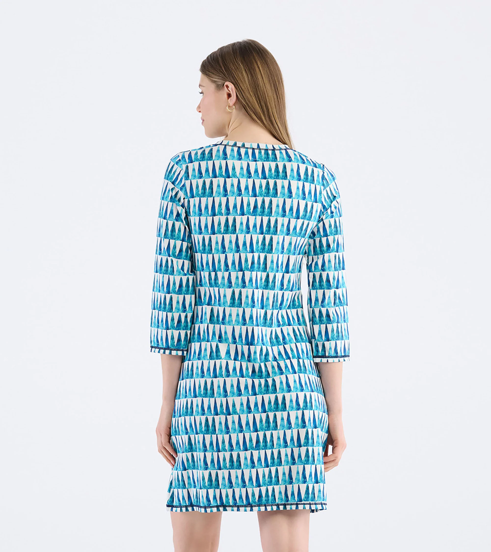 Women's Painted Triangles Notch Neck Dress