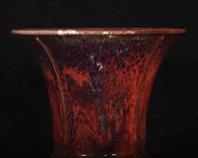 Qianlong Signed Old Chinese Song Jun Kiln Gu Vase w/poem N2947