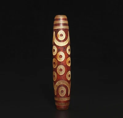 67G Old Chinese Carved Nephrite Tibet Agate Dzi Tianzhu Beads