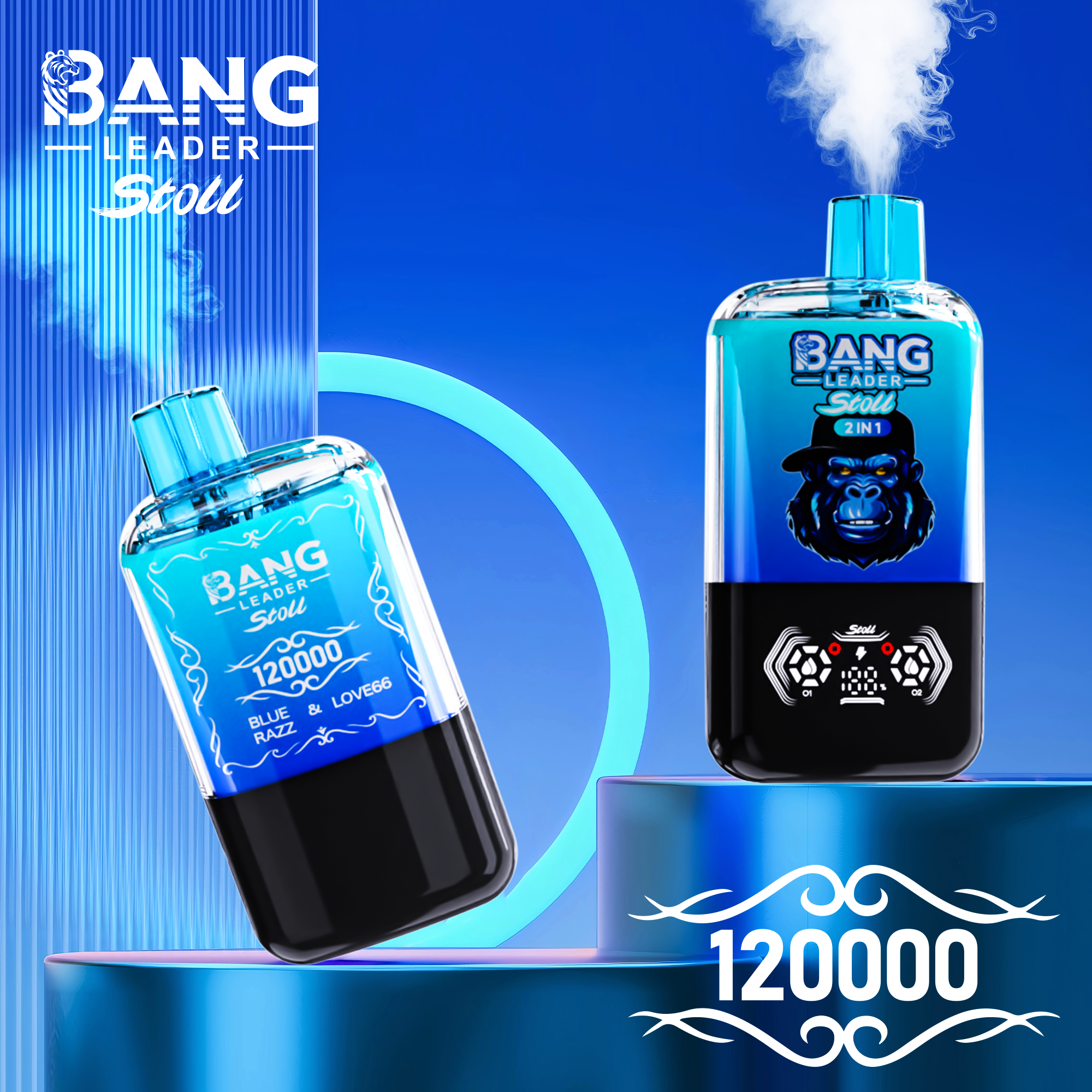 [Minimum order of two]Bang Leader Stoll 120K Puffs 2-in-1 Prefilled Vape | Dual Flavor,  Rechargeable