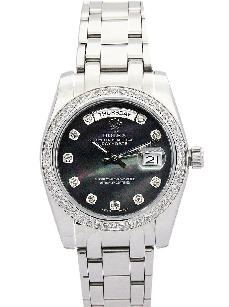 Replica Rolex Day-Date 36mm Black Dial 118346