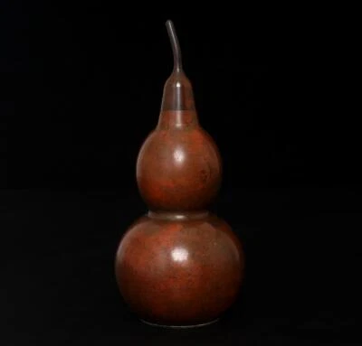 Chen Qiaosheng SIgned Old Rare Chinese Bronze Statue wgourd