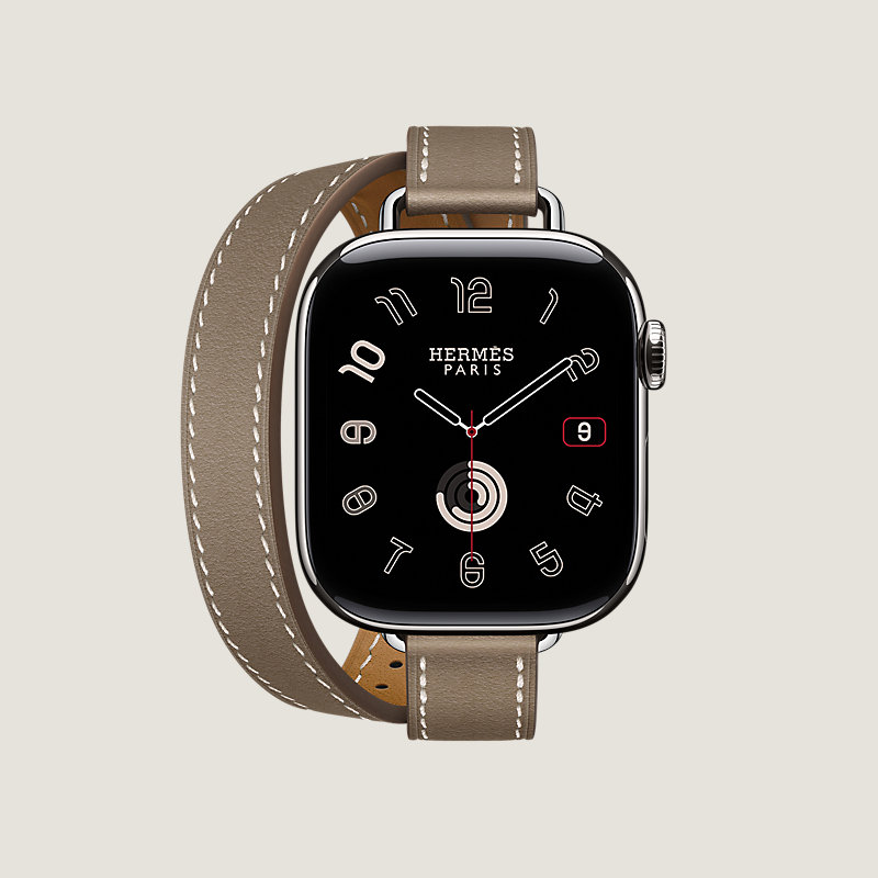 Series 11 case & Band Apple Watch Hermès Double Tour 42 mm Attelage
