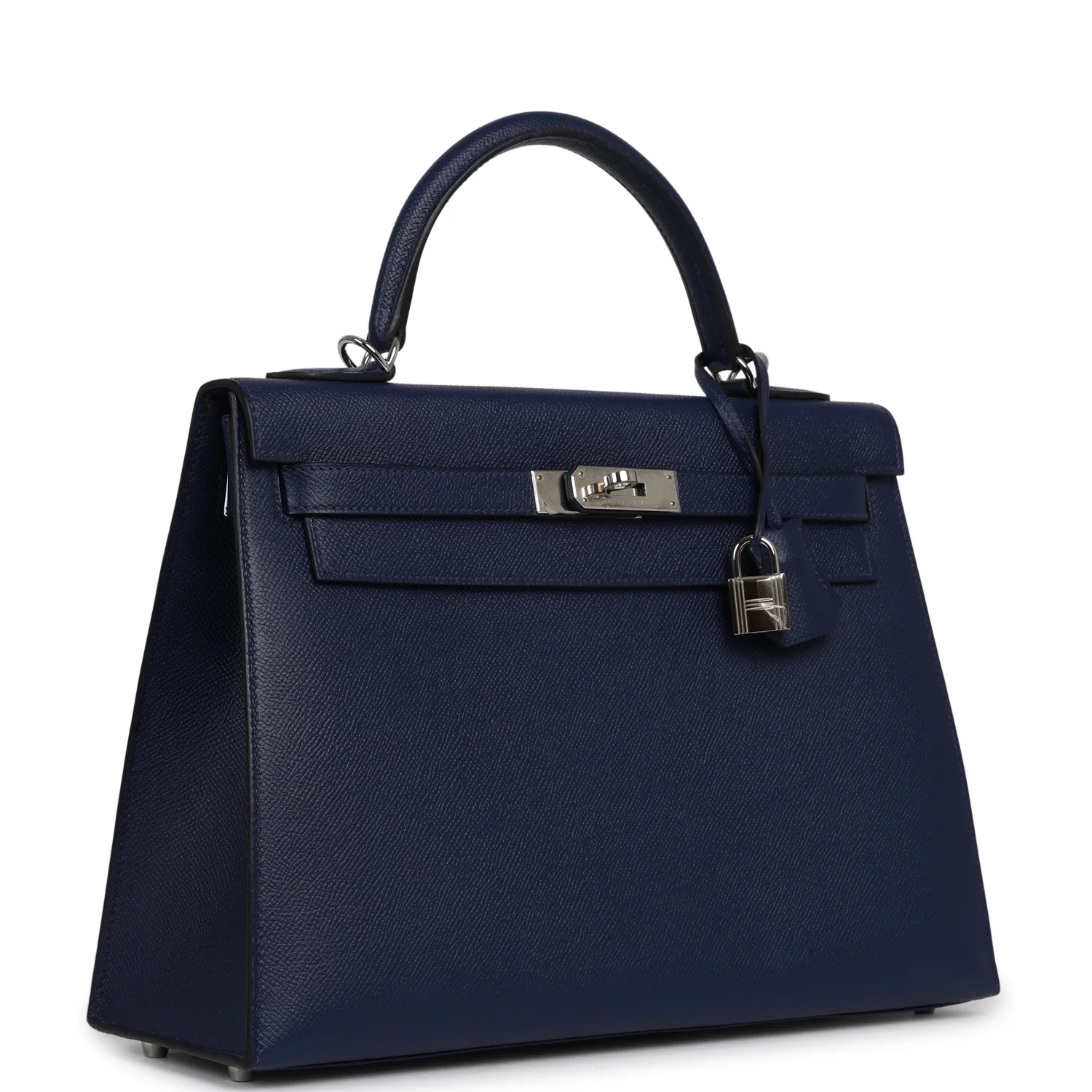 HERMÈS Kelly Sellier 32 Bleu Saphir Epsom Palladium Hardware