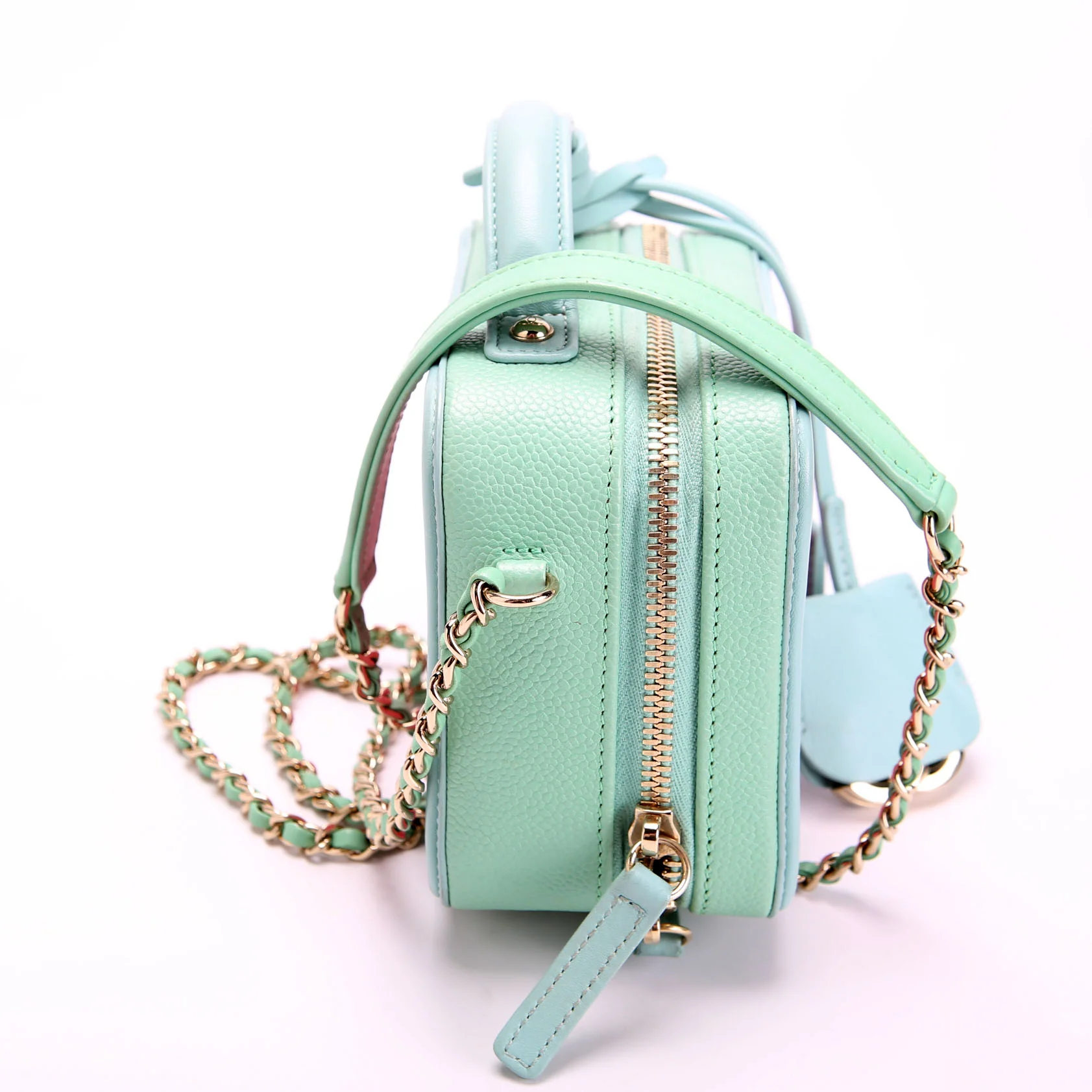 CHANEL Mini Filigree Vanity Case 26M Pink/Teal