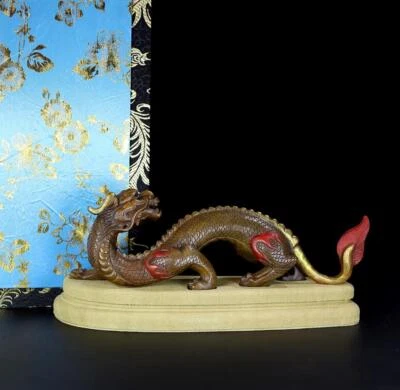 808G Old Chinese Shoushan Stone Seal Stamp Statue w/dragon N1000