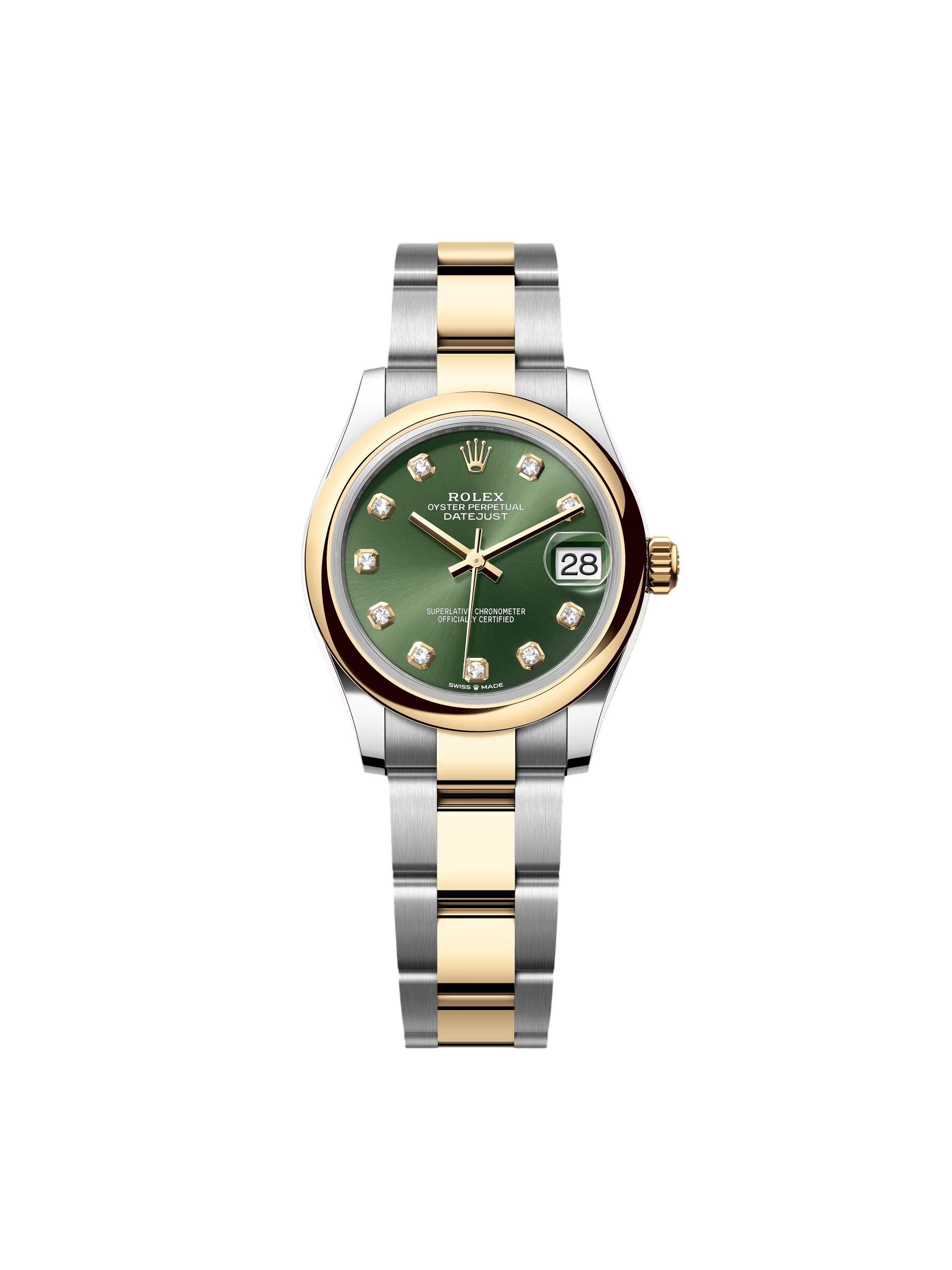 RLX Datejust m278243-0029/0030 31mm Olive Green Dial Yellow Rolesor Oyster Watch