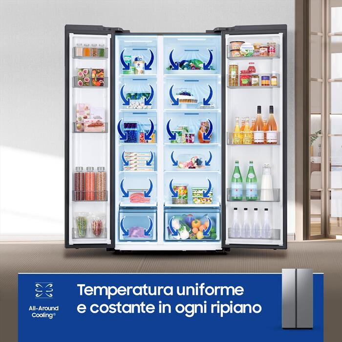 SAMSUNG - Frigorifero side by side RS57DG400EM9EF Classe E-Metal Inox