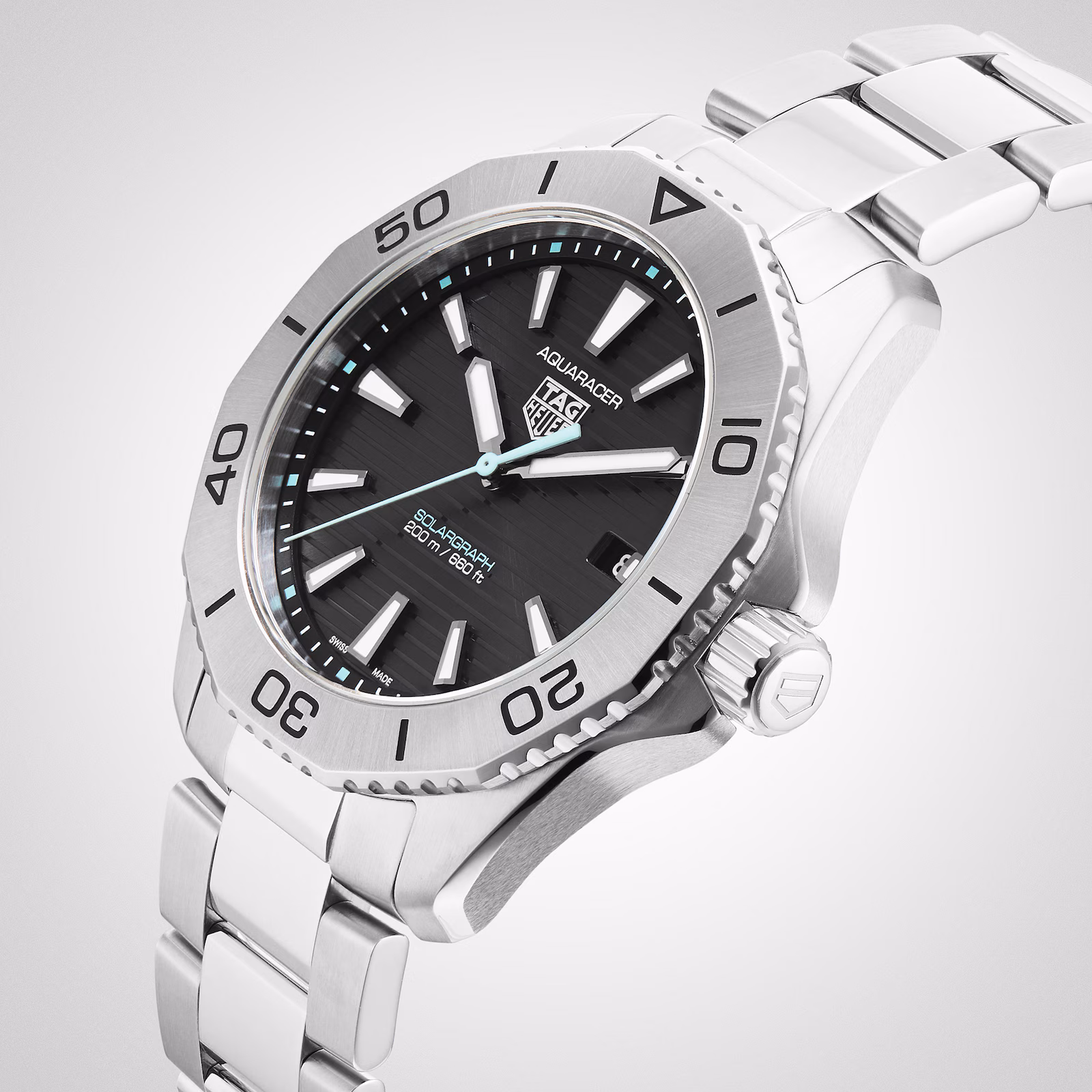 【7A Quality】TAG Heuer Aquaracer 200 Professional Solargraph 40mm Mens Watch Black WBP1114.BA0000