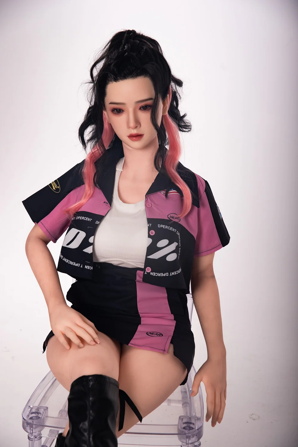 US Stock - RIDMII Muncey Plus 5ft34/ 163cm Unique Design Silicone Head TPE Body Lesbian Love Sex DollWith Dildo