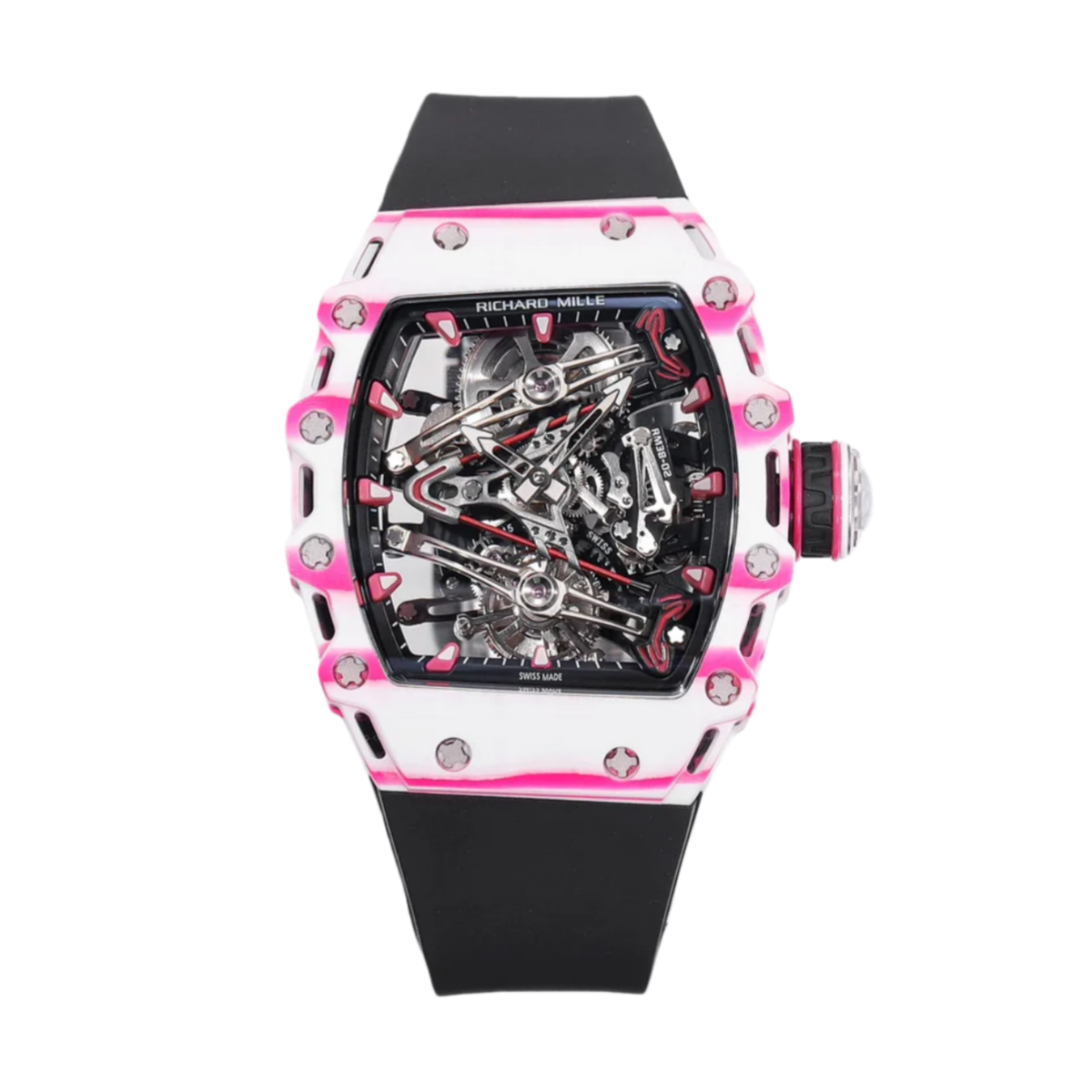 【7A Quality】Richard Mille RM 38 02 Bubba Watson Tourbillon Rubber Strap