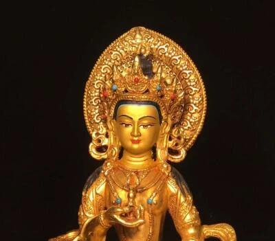 22CM Old Chinese Bronze Statue Buddha N1637