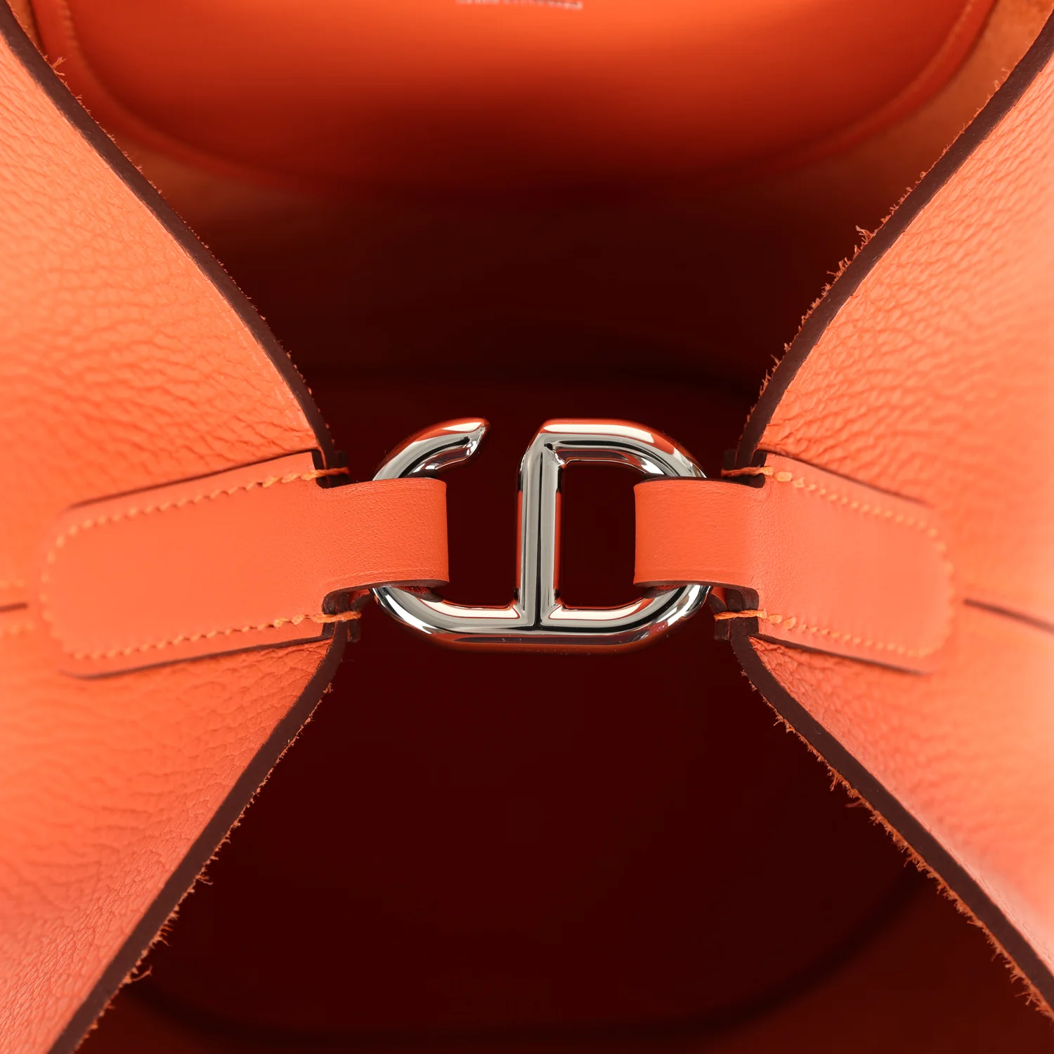 Hermes In-The-Loop 18 Tangerine Clemence, Swift Palladium Hardware