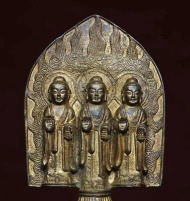 24CM Old Chinese Bronze Statue w/ Buddha N2862