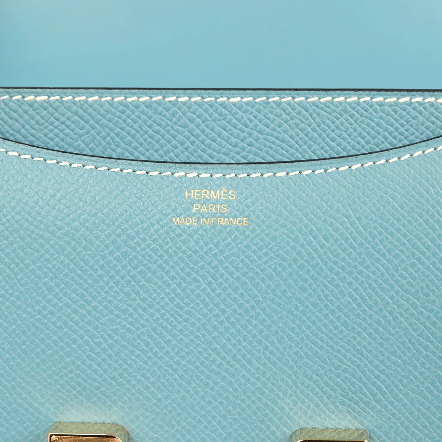 Hermes Constance 18 Blue Jean Epsom Gold Hardware