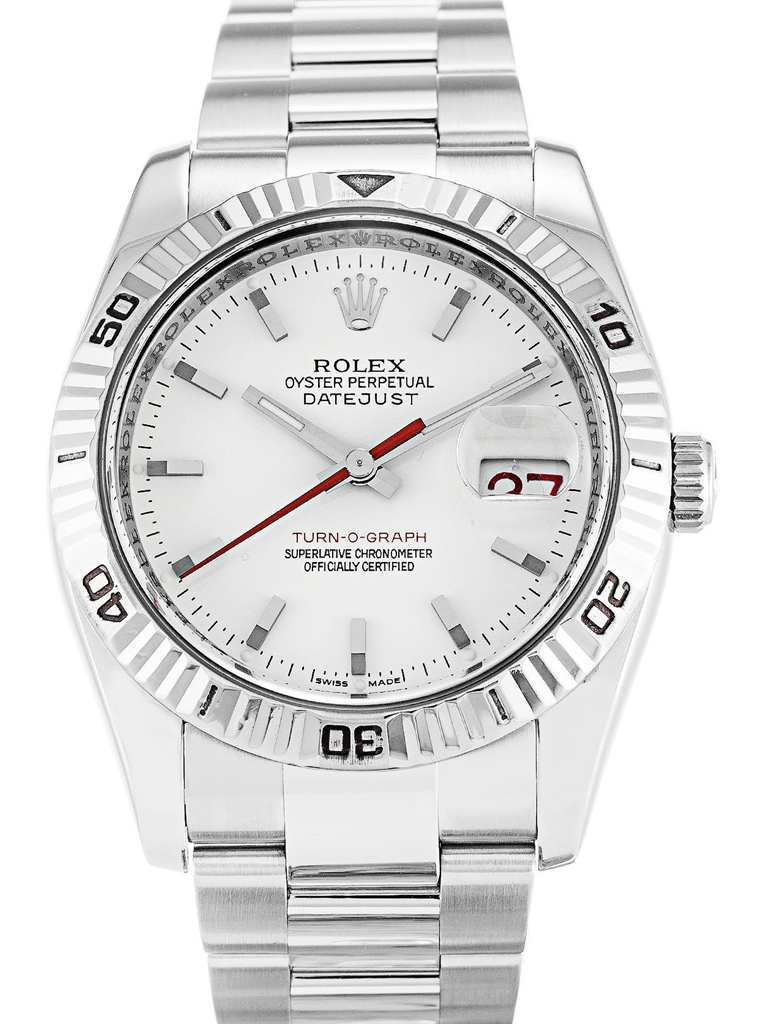 Replica Rolex Datejust Turn-O-Graph 36mm White Dial 116264