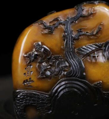 197G Old Chinese Shoushan Stone Seal Stamp Statue w/figure N2257