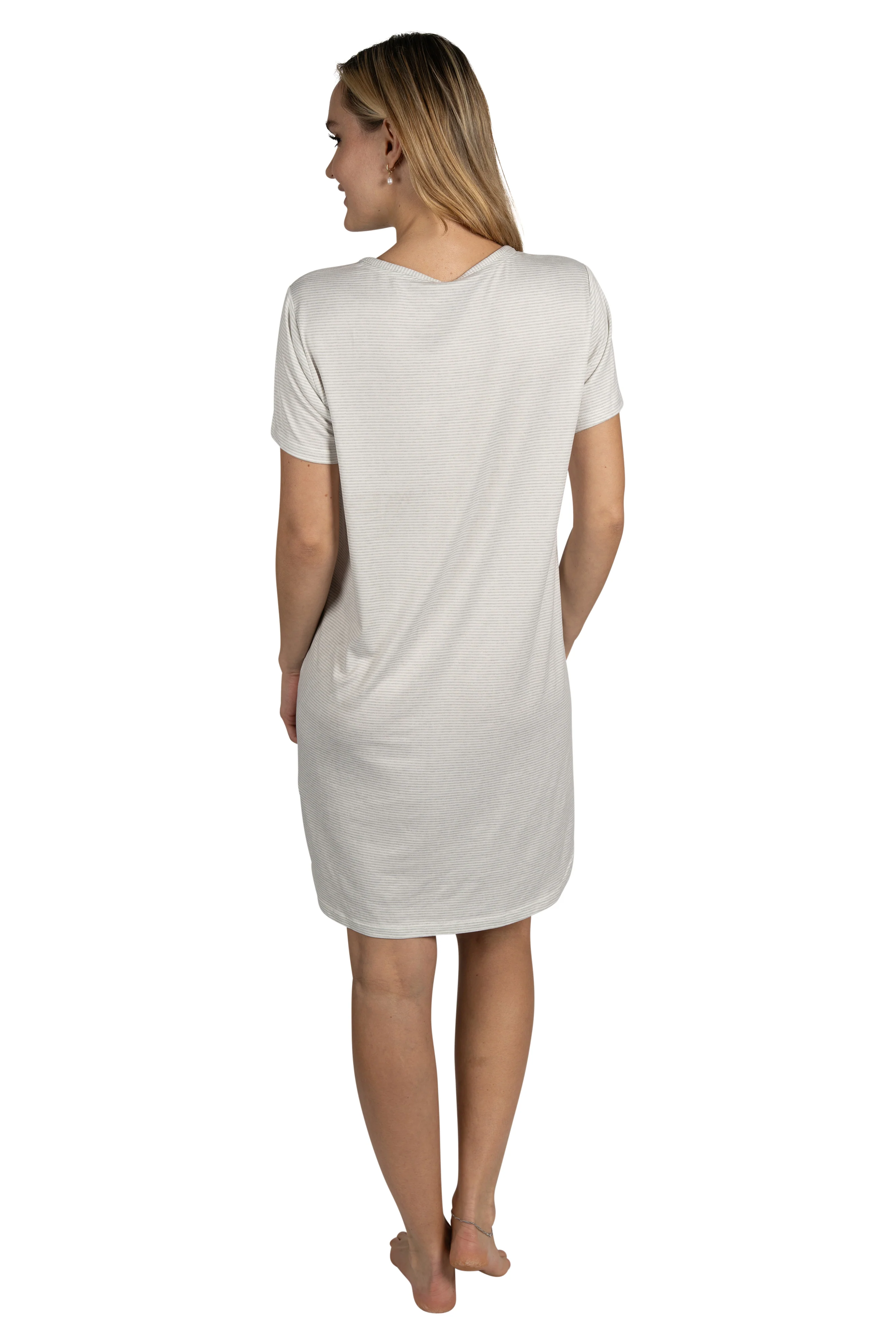 Women's 2-Pack Short Sleeve Shirttail Nightshirts Grey 