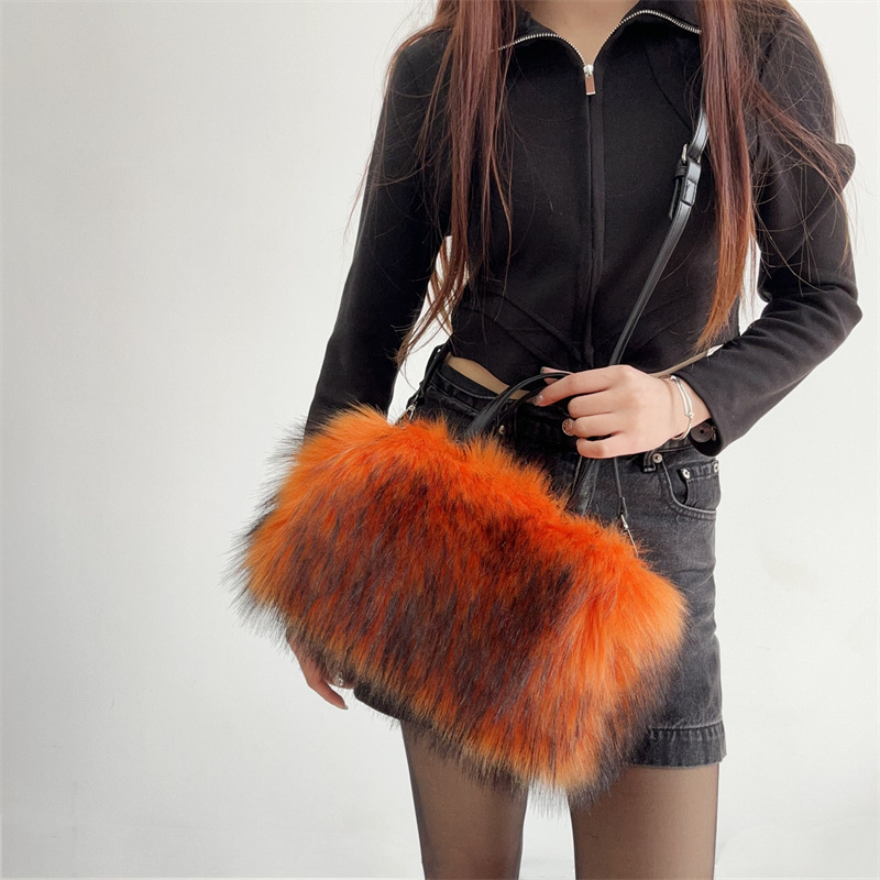 Plush messenger European style handbag