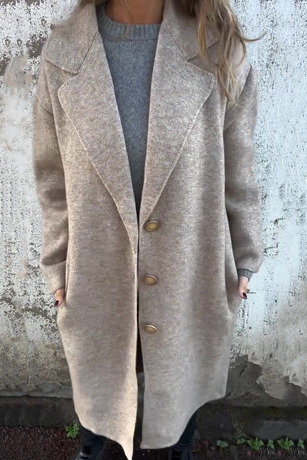 🌲 SALE🔥Solid Color Lapel Long Sleeve Loose Casual Jacket- 48% OFF