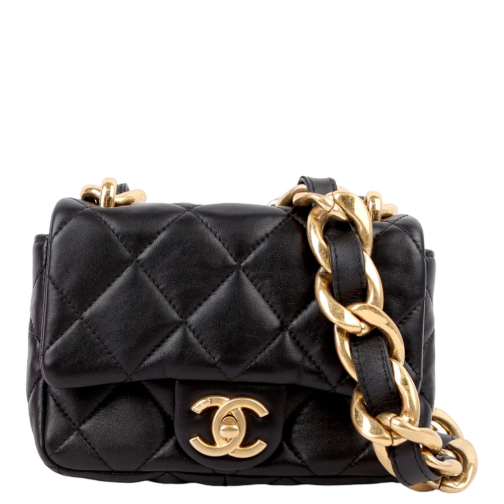 CHANEL Funky Town Mini Flap Lambskin RFID Black