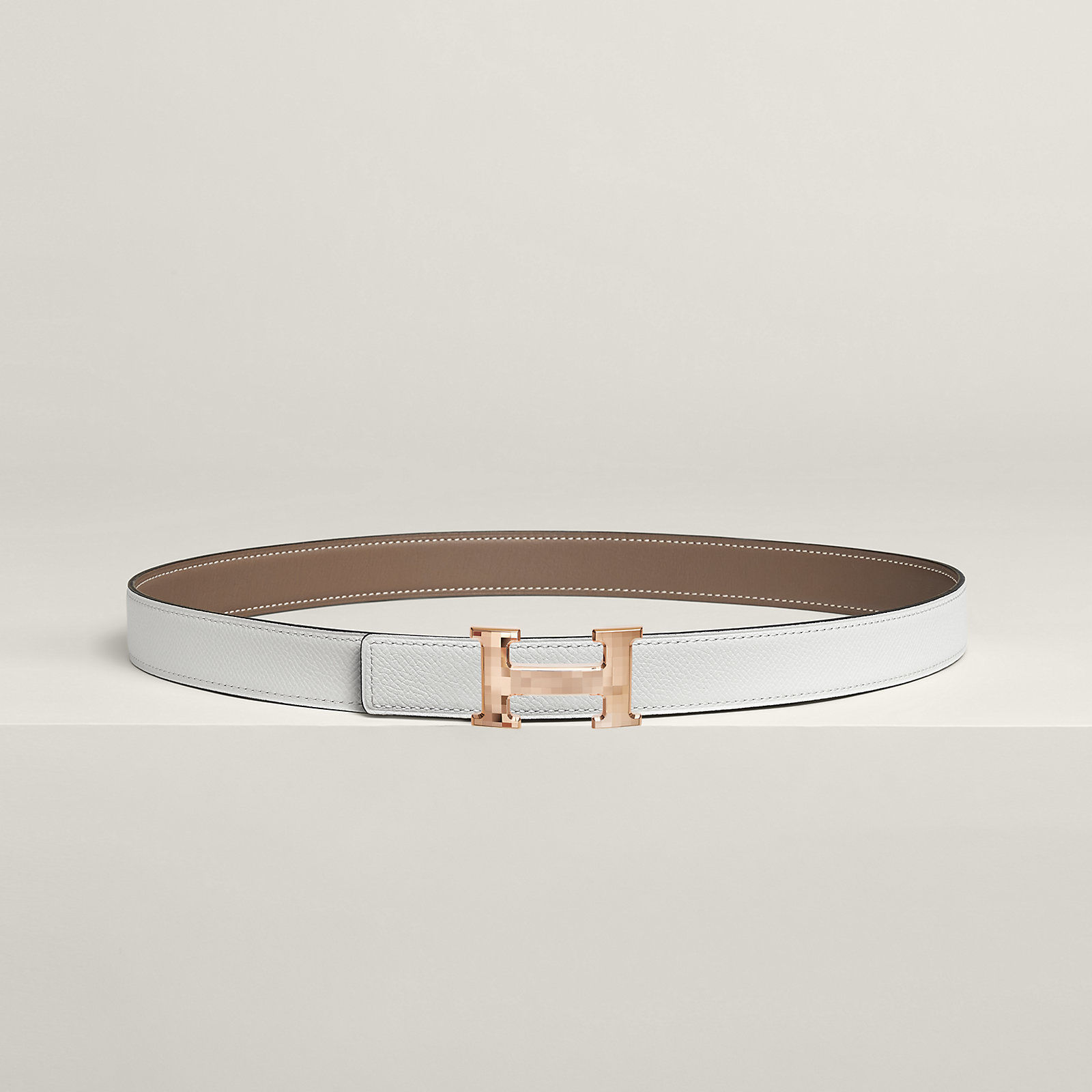 Mini H Disco belt buckle & Reversible leather strap 24 mm