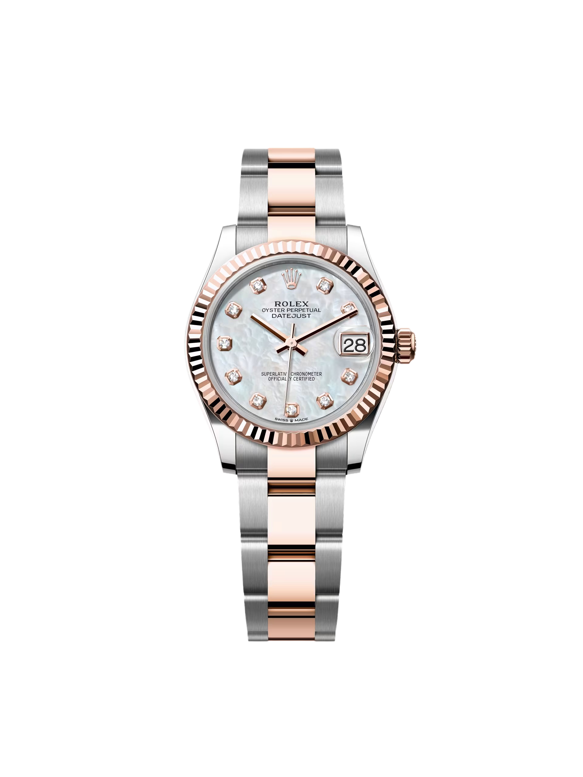RLX Datejust m278271-0025/0026 White Mother-of-Pearl 31mm Dial Oyster Bracelet Watch